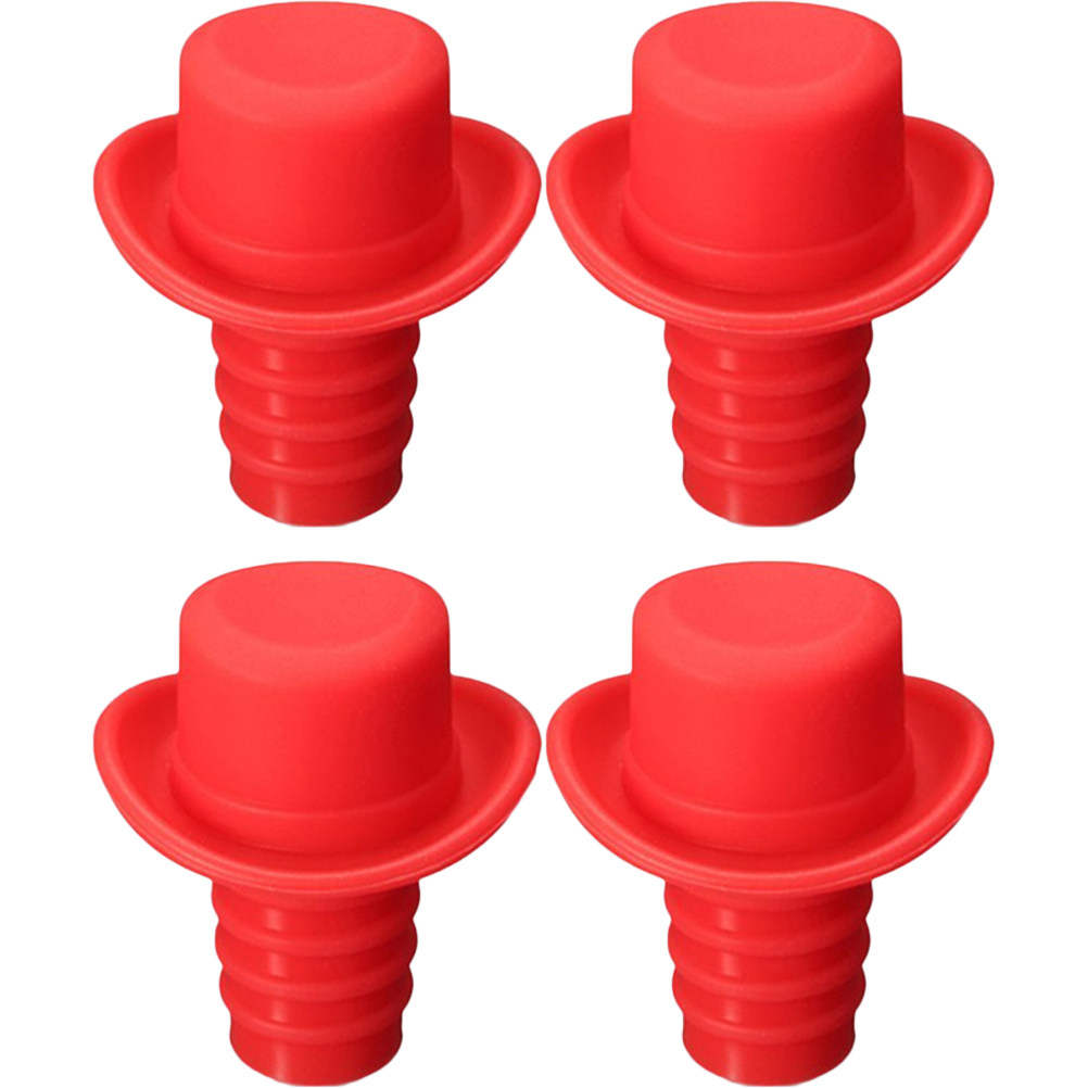 4Pcs Silicone Wine Bottle Stop - огляд і ціна Wine Beer Hat